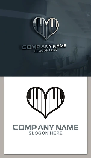 爱心钢琴logo