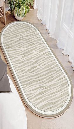 现代简约北欧轻奢几何卧室客厅床边毯椭圆形地毯