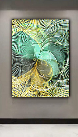 墨尔本幻境抽象翡翠黑金银色旋涡曲线装饰画