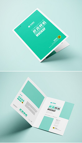a4商务宣传折页两折页对折页效果图样机5