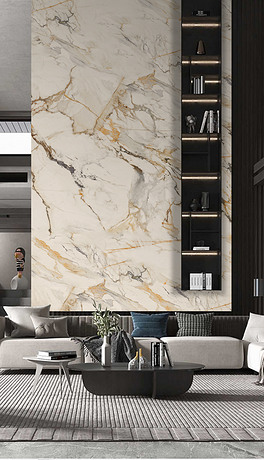 现代简约北欧抽象大理石纹岩板复式背景墙壁画