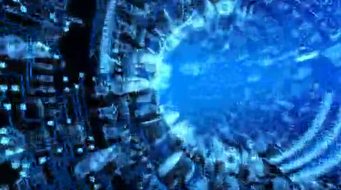 Abstract hardware tunnel made of chips and microcircuits. High technology futuristic 3d animation.