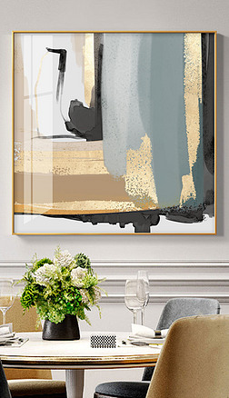 手绘笔装饰画|抽象手绘创意油画加笔现代简约艺术装饰画2