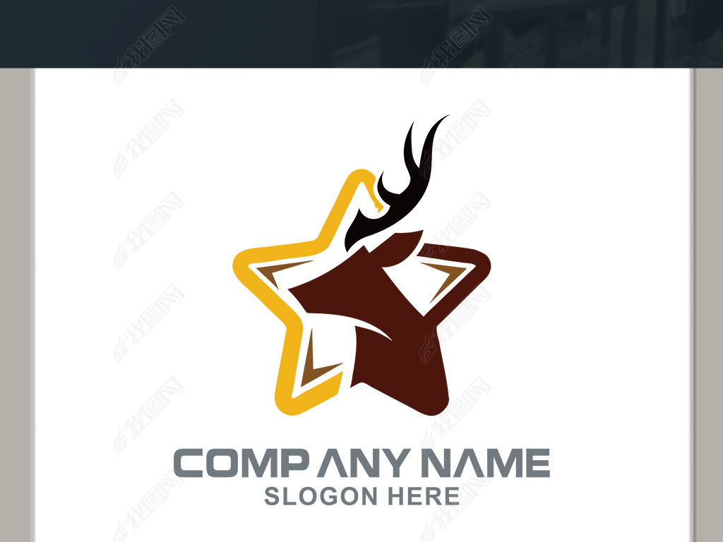 星星鹿头logo下载-编号26109346-其他行业logo-我图网