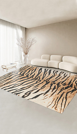 北欧现代简约抽象虎皮纹卧室客厅地毯地垫脚垫