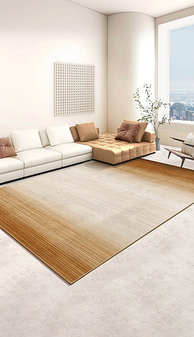 现代简约素雅轻奢纯色混色渐变客厅床边地毯地垫