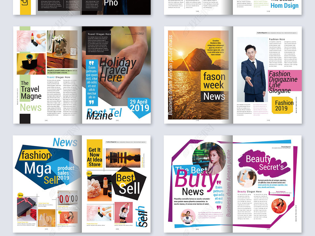 企业杂志内页排版画册ai设计模板