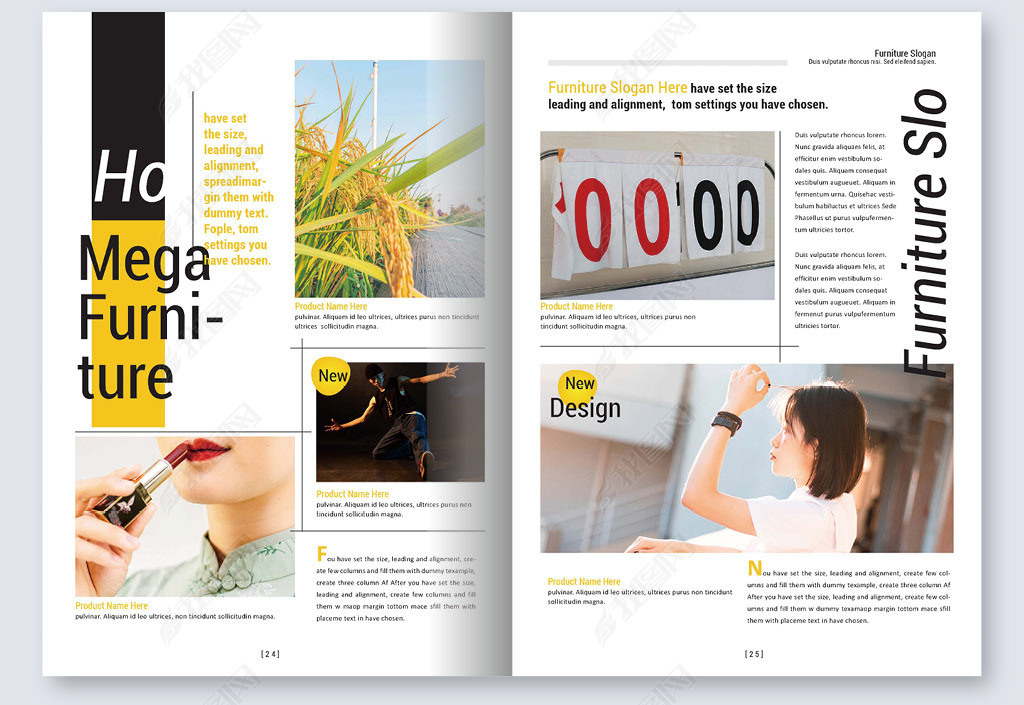 企业杂志内页排版画册ai设计模板