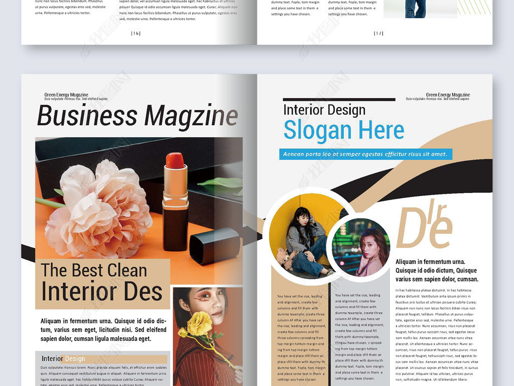 企业杂志内页排版画册ai设计模板