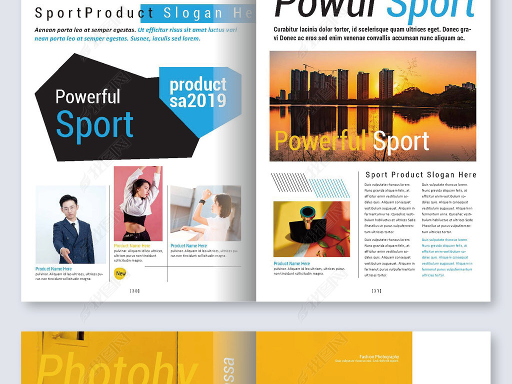 企业杂志内页排版画册ai设计模板