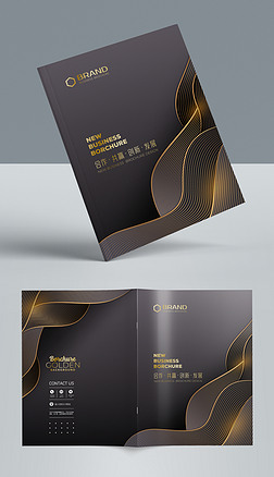 大气创意黑金企业宣传册画册封面设计模板