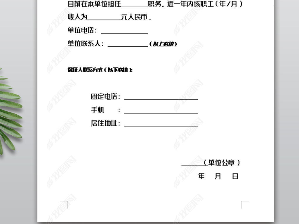 个人公司收入证明模板