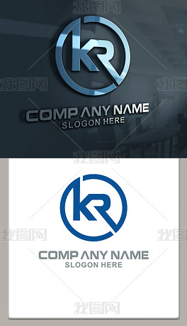 原创kr字母logo设计kr字母标志kr字母商标版权可商用