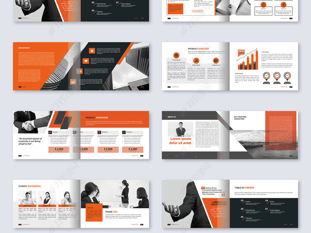 现代专业干净的企业商务手册ai排版模板下载-编号26648753-产品画册