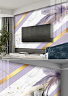 现代简约大理石纹紫色电视背景墙