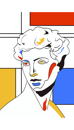 波波手绘插画|风格派大卫