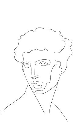 手绘插画简约派大卫