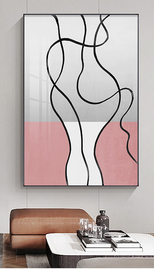 现代抽象极简时尚人物线条玄关客厅装饰画1