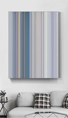 普罗旺斯の印象抽象暖紫蓝色竖线渐变装饰画