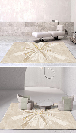 现代轻奢侘寂风抽象线条客厅地毯床边毯茶几地垫