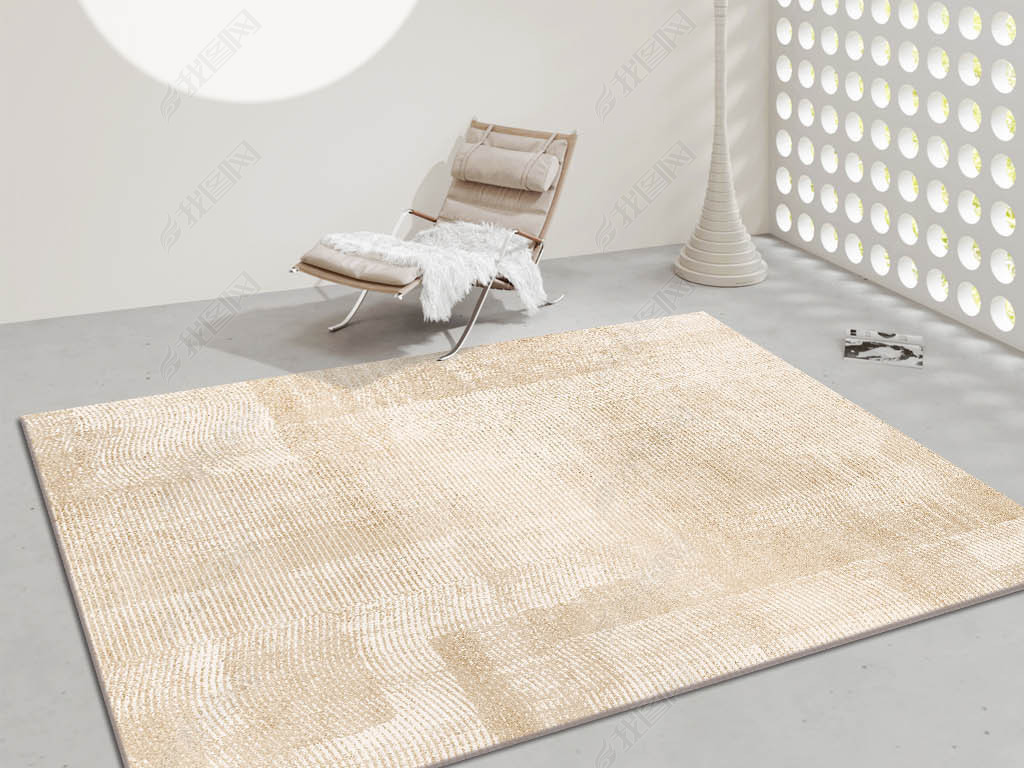 现代简约素雅轻奢抽象条纹客厅床边玄关地毯地垫