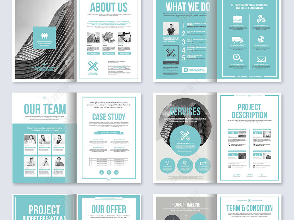 原创现代企业年度报告cdr排版设计模板