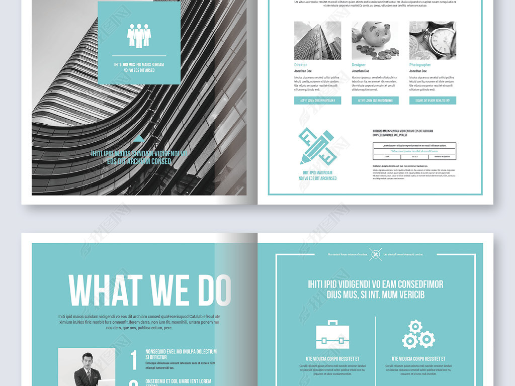 原创现代企业年度报告cdr排版设计模板