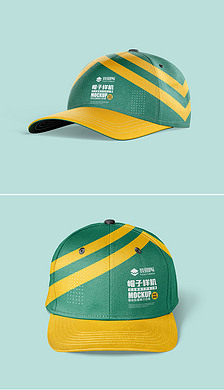 牛仔布棒球帽图案设计样机