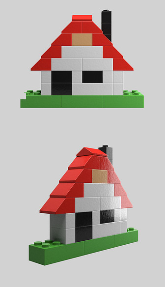 乐高房子拼图三维模型