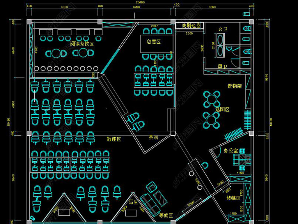 全套画室cad施工图