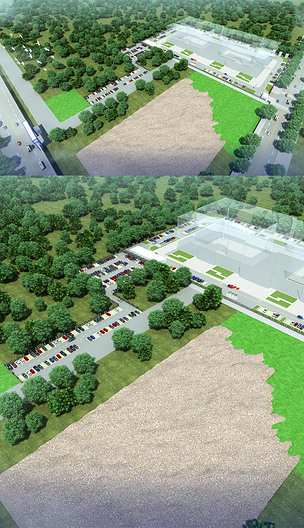 原创停车场3d模型加ps源文件和高清效果图