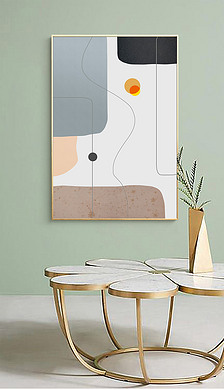 现代时尚抽象色彩画装饰画|现代简约抽象手绘色彩几何莫兰迪北欧客厅