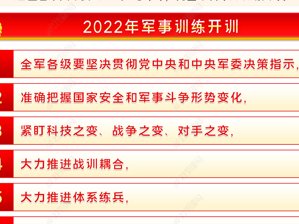 大气红色2022年开训动员令展板宣传栏
