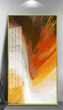 橙色山谷畅想抽象动感艺术海浪梦幻色彩装饰画