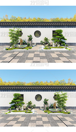 新中式花池景观小品