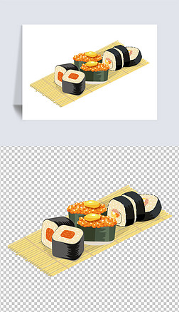 手绘寿司紫菜包饭免扣图元素
