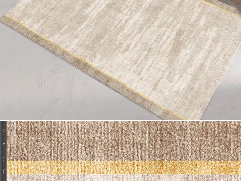 侘寂风现代北欧简约轻奢条纹抽象地毯地垫图案