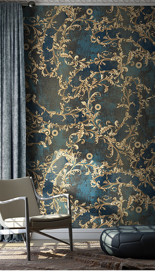 巴洛克风欧式花纹复古无缝壁纸墙纸图案墙布