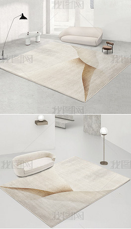 现代简约抽象几何艺术渐变侘寂风地毯地垫设计