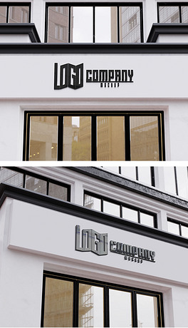 高端大理石圆形户外店招指示牌门牌设计样机原创3d店招