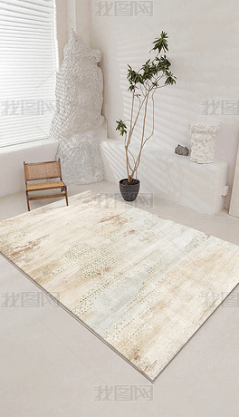 侘寂风现代北欧简约轻奢几何抽象地毯地垫图案