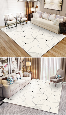 北欧现代简约几何抽象入门地毯进门地垫