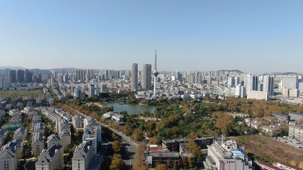 航拍江苏徐州电视塔