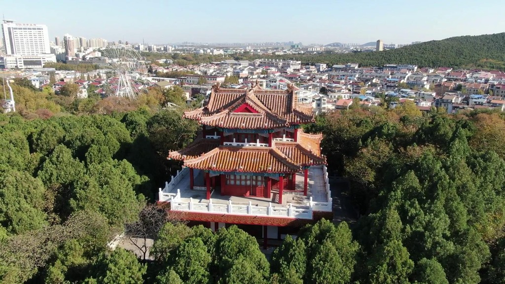 航拍江苏徐州彭祖园
