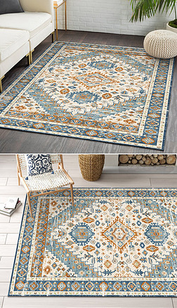 时尚美式抽象古典波斯欧式复古地毯地垫图案设计