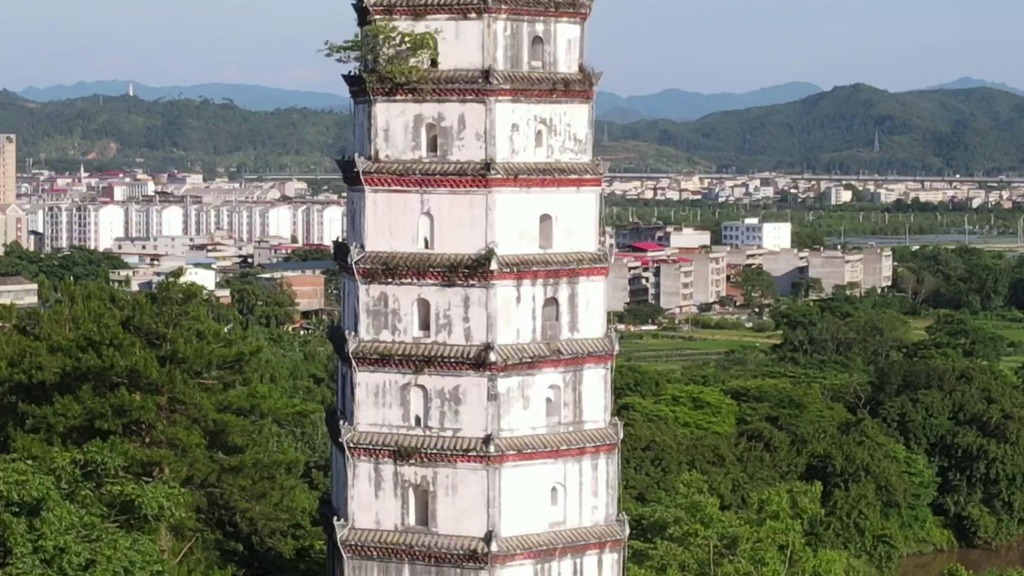 航拍江西瑞金金刚塔