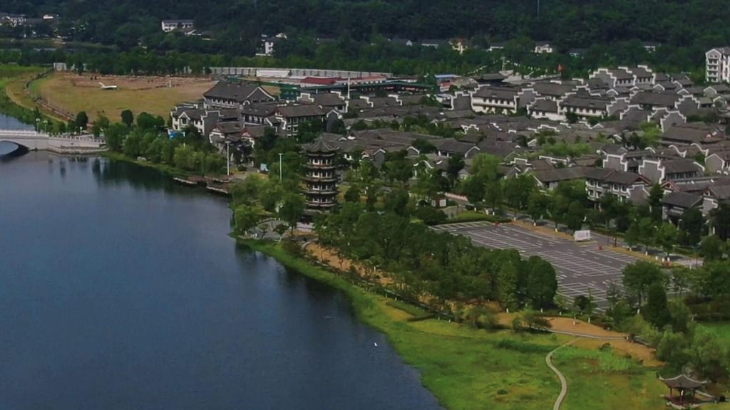 湖南常德桃花源古镇航拍