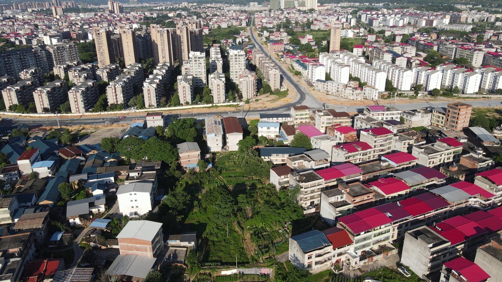 航拍江西瑞金城市建设