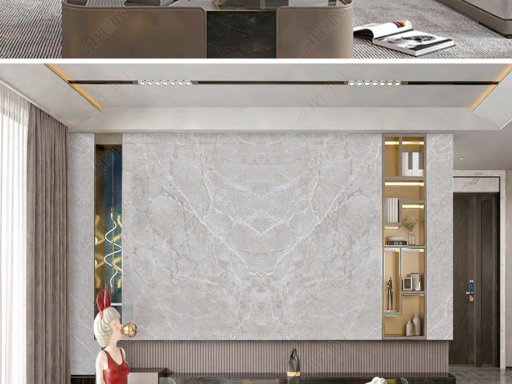 银貂大花玉石大理石纹石材贴图岩板背景墙壁纸