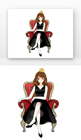 妇女节坐着的女孩女王宝座(2)